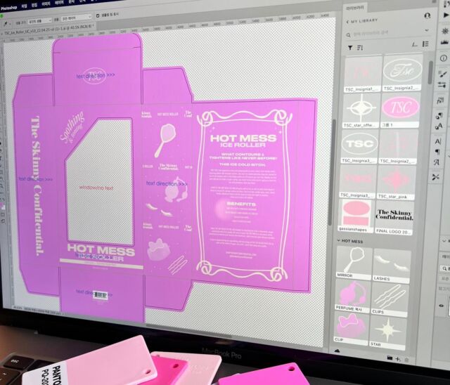 the making of the new HOT MESS box coming soon…💭📦🎀 who else is a packaging whore like us !